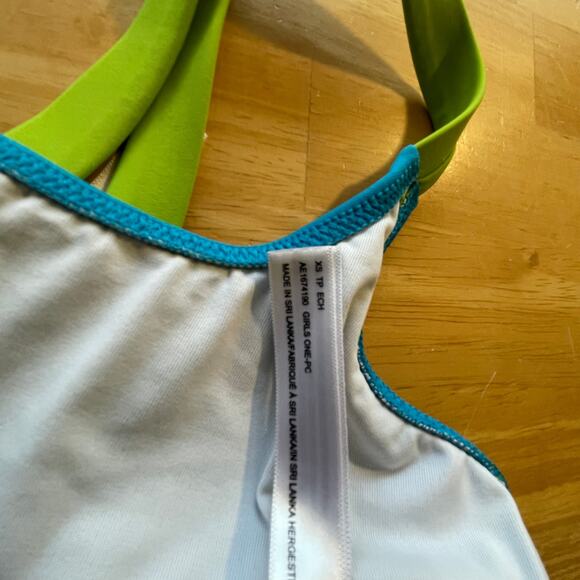 Girls Swimsuits Blue Rainbows Pinapples Amazon Essentials XS (5) Good Condition - Picture 6 of 11